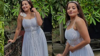 व्हाइट गाउन में Monalisa ने दिखाया हुस्न का जलवा, दिए दनादन पोज